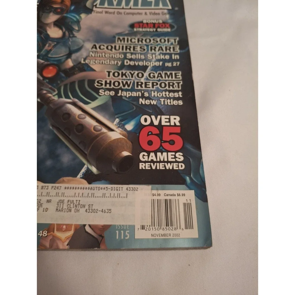 Game Informer Nov 2002 Issue 115 Starcraft Ghost Resident Evil Zero Ad Vice City